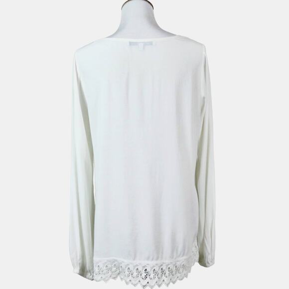 Lovers + Friends Size M Lovers Day Blouse Hi Low Oversize Ivory White - Picture 6 of 12